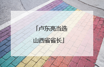 卢东亮当选山西省省长
