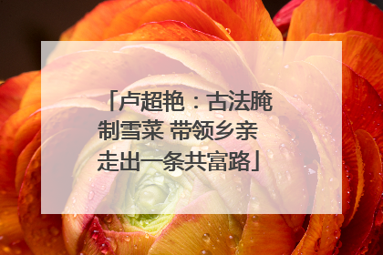 卢超艳：古法腌制雪菜 带领乡亲走出一条共富路