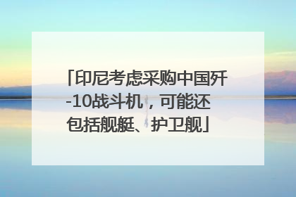 印尼考虑采购中国歼-10战斗机，可能还包括舰艇、护卫舰
