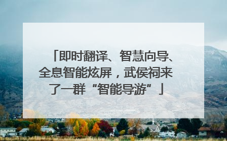 即时翻译、智慧向导、全息智能炫屏，武侯祠来了一群“智能导游”