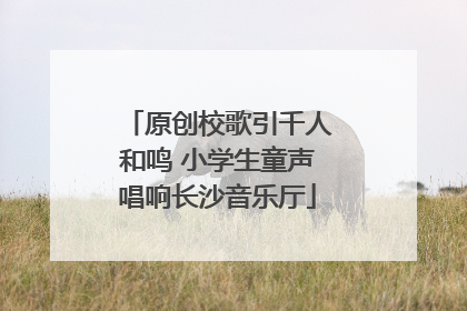 原创校歌引千人和鸣 小学生童声唱响长沙音乐厅