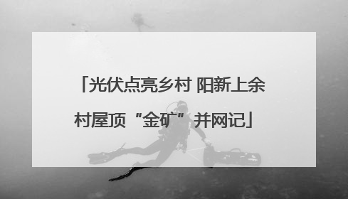 光伏点亮乡村 阳新上余村屋顶“金矿”并网记