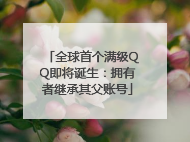 全球首个满级QQ即将诞生：拥有者继承其父账号