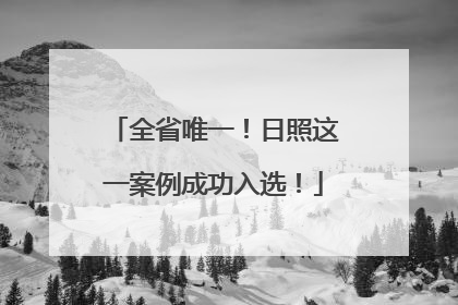 全省唯一！日照这一案例成功入选！