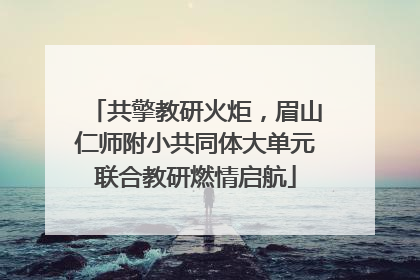 共擎教研火炬，眉山仁师附小共同体大单元联合教研燃情启航