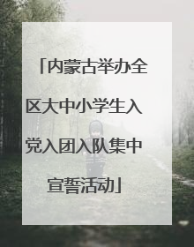 内蒙古举办全区大中小学生入党入团入队集中宣誓活动