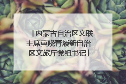 内蒙古自治区文联主席冀晓青履新自治区文旅厅党组书记