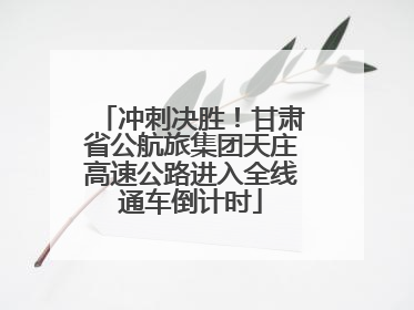 冲刺决胜！甘肃省公航旅集团天庄高速公路进入全线通车倒计时