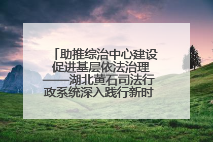 助推综治中心建设 促进基层依法治理——湖北黄石司法行政系统深入践行新时代枫桥经验