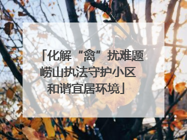 化解“禽”扰难题 崂山执法守护小区和谐宜居环境