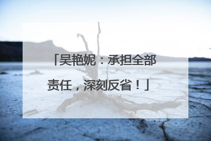 吴艳妮：承担全部责任，深刻反省！
