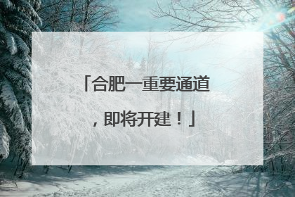 合肥一重要通道，即将开建！