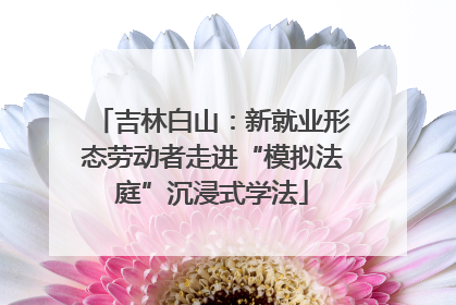 吉林白山：新就业形态劳动者走进“模拟法庭”沉浸式学法