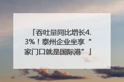 吞吐量同比增长4.3%！泰州企业坐享“家门口就是国际港”