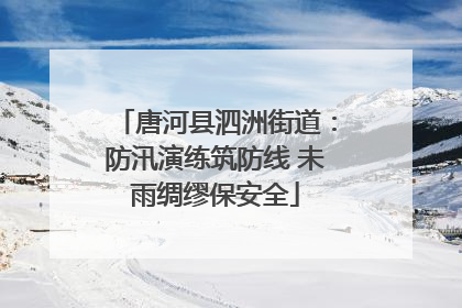 唐河县泗洲街道：防汛演练筑防线 未雨绸缪保安全