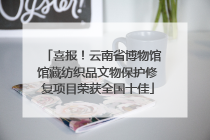 喜报！云南省博物馆馆藏纺织品文物保护修复项目荣获全国十佳