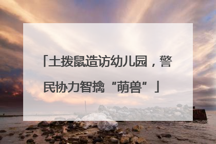 土拨鼠造访幼儿园，警民协力智擒“萌兽”