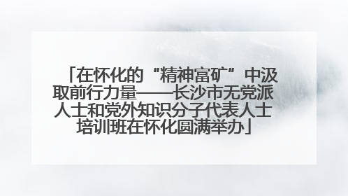 在怀化的“精神富矿”中汲取前行力量——长沙市无党派人士和党外知识分子代表人士培训班在怀化圆满举办