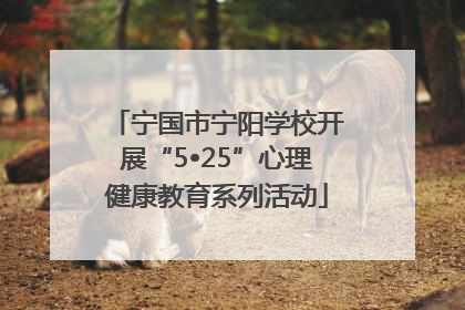 宁国市宁阳学校开展“5•25”心理健康教育系列活动
