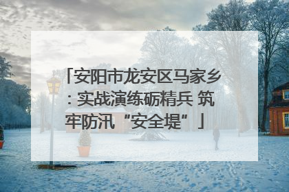 安阳市龙安区马家乡：实战演练砺精兵 筑牢防汛“安全堤”