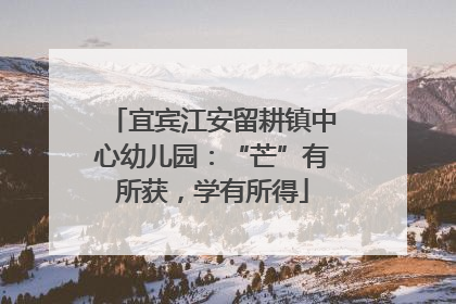 宜宾江安留耕镇中心幼儿园：“芒”有所获，学有所得