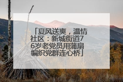 夏风送爽，温情社区：新城街道76岁老党员用蒲扇编织党群连心桥