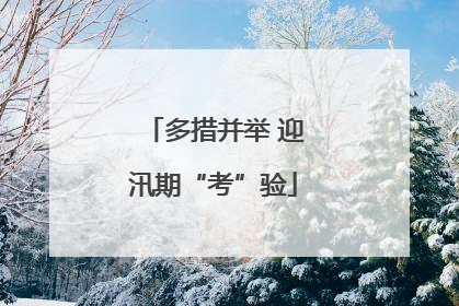 多措并举 迎汛期“考”验