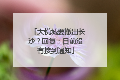 大悦城要撤出长沙？回复：目前没有接到通知