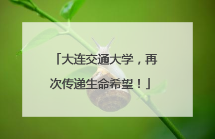 大连交通大学，再次传递生命希望！