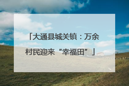 大通县城关镇：万余村民迎来“幸福田”