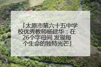 太原市第六十五中学校优秀教师杨建华：在26个字母间 发现每个生命的独特光芒