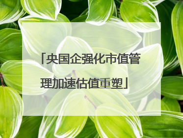 央国企强化市值管理加速估值重塑