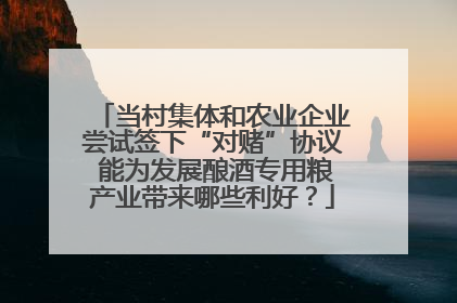 当村集体和农业企业尝试签下“对赌”协议 能为发展酿酒专用粮产业带来哪些利好？