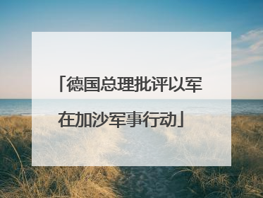 德国总理批评以军在加沙军事行动