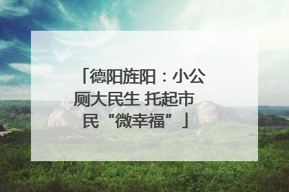德阳旌阳：小公厕大民生 托起市民“微幸福”