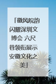 徽风皖韵闪耀深圳文博会 六尺巷领衔展示安徽文化之美