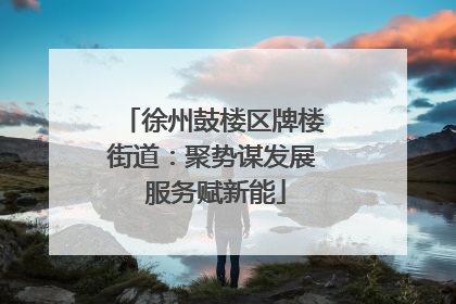 徐州鼓楼区牌楼街道：聚势谋发展 服务赋新能