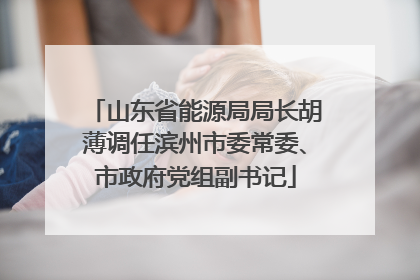 山东省能源局局长胡薄调任滨州市委常委、市政府党组副书记