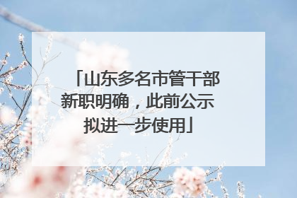 山东多名市管干部新职明确，此前公示拟进一步使用