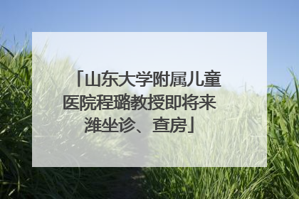 山东大学附属儿童医院程璐教授即将来潍坐诊、查房
