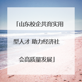 山东校企共育实用型人才 助力经济社会高质量发展