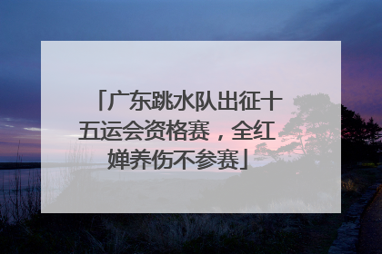广东跳水队出征十五运会资格赛，全红婵养伤不参赛