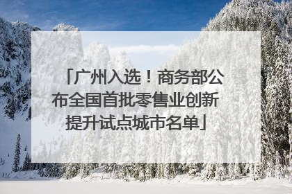 广州入选！商务部公布全国首批零售业创新提升试点城市名单