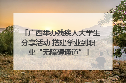 广西举办残疾人大学生分享活动 搭建学业到职业“无障碍通道”