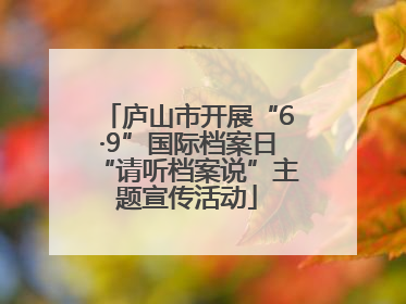 庐山市开展“6·9”国际档案日“请听档案说”主题宣传活动