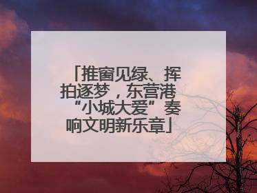 推窗见绿、挥拍逐梦，东营港“小城大爱”奏响文明新乐章