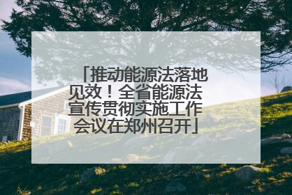 推动能源法落地见效！全省能源法宣传贯彻实施工作会议在郑州召开
