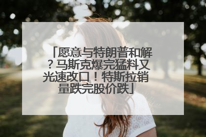 愿意与特朗普和解？马斯克爆完猛料又光速改口！特斯拉销量跌完股价跌