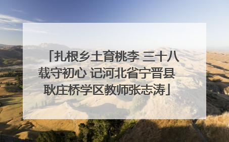 扎根乡土育桃李 三十八载守初心 记河北省宁晋县耿庄桥学区教师张志涛