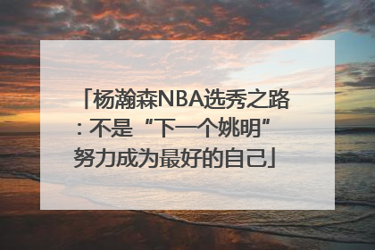 杨瀚森NBA选秀之路：不是“下一个姚明” 努力成为最好的自己